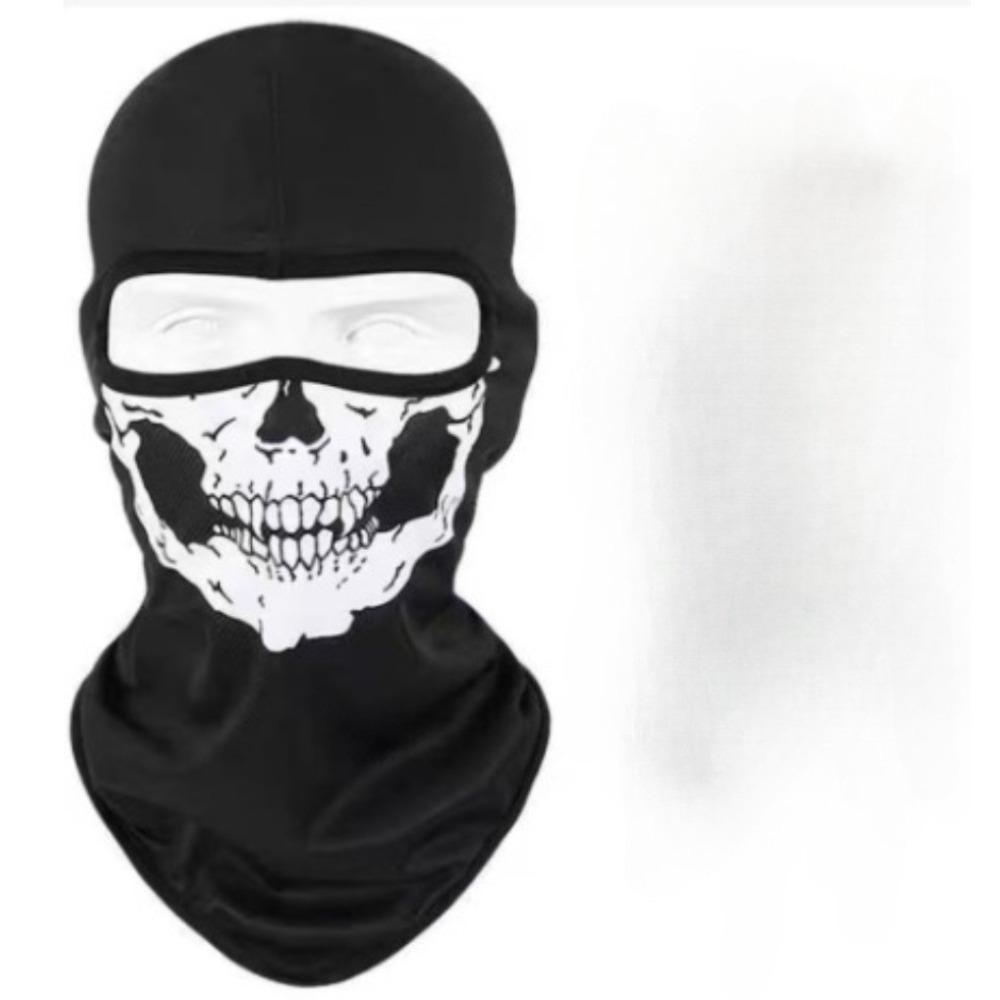 Bicycle Balaclava Full Face Mask Skull Print Motorcycle Full Face Mask Windproof Skiing Head Neck Warmer Helmet Liner