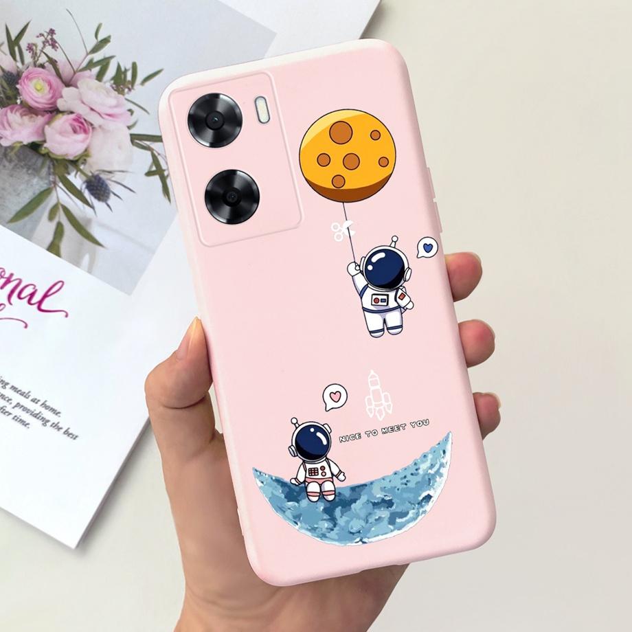 Für OPPO A57 4G CPH2387 Hülle Für OPPO A77 4G A77s A57s A57e Handyhülle Weiches Flüssigsilikon TPU Hülle Für OppoA57 Astronauten Tasche