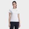 FILA Latte Girl 3.0 Letter Logo Print American Vintage Round Neck Pullover Short Sleeve T-Shirt Women Tops Jade-White A11W321115FWT