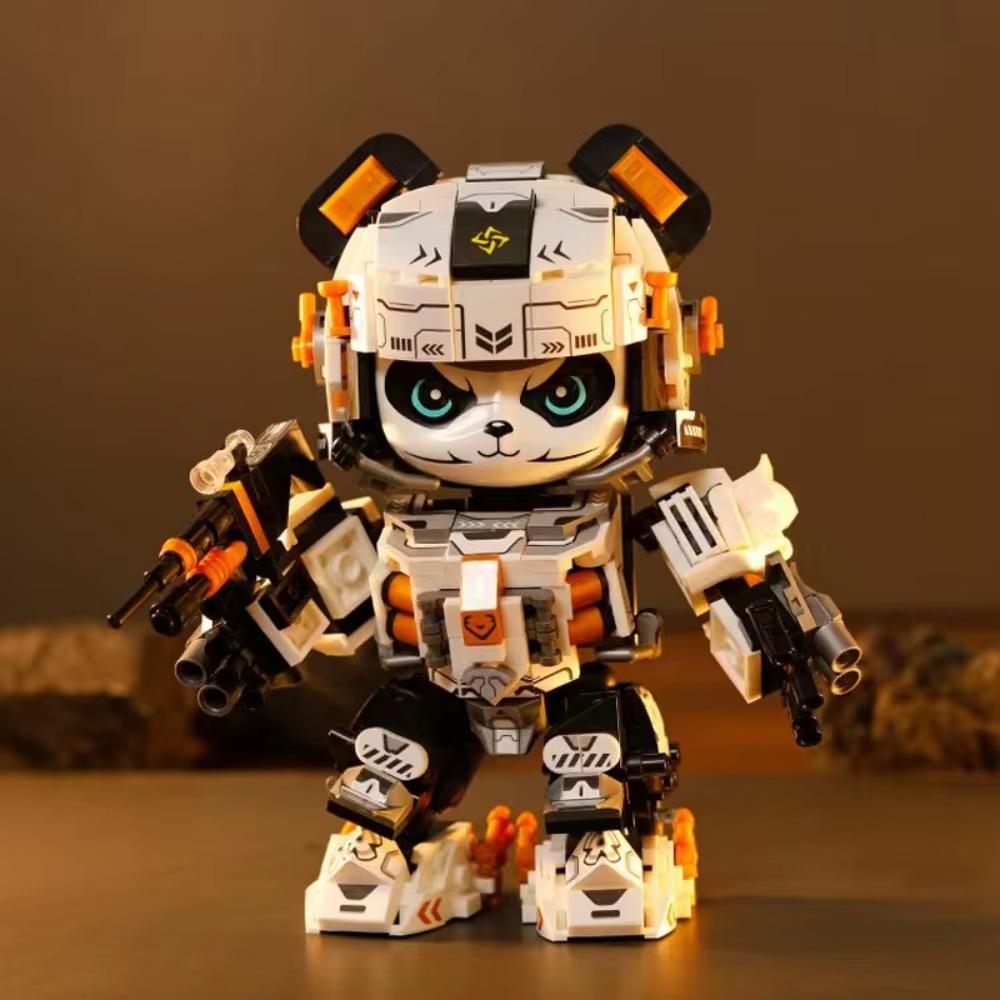 2025 Mechanický set stavebnic Panda a Zvěrokruh ve stylu Kung Fu 12 v 1, Kloubový model zvířete Hračky pro chlapce Narozeninové dárky