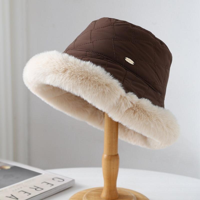 Women's Bucket Hat Winter Hats For Women Plush Fisherman Cap Simple Keep Warm Fashion Accessories Headwear