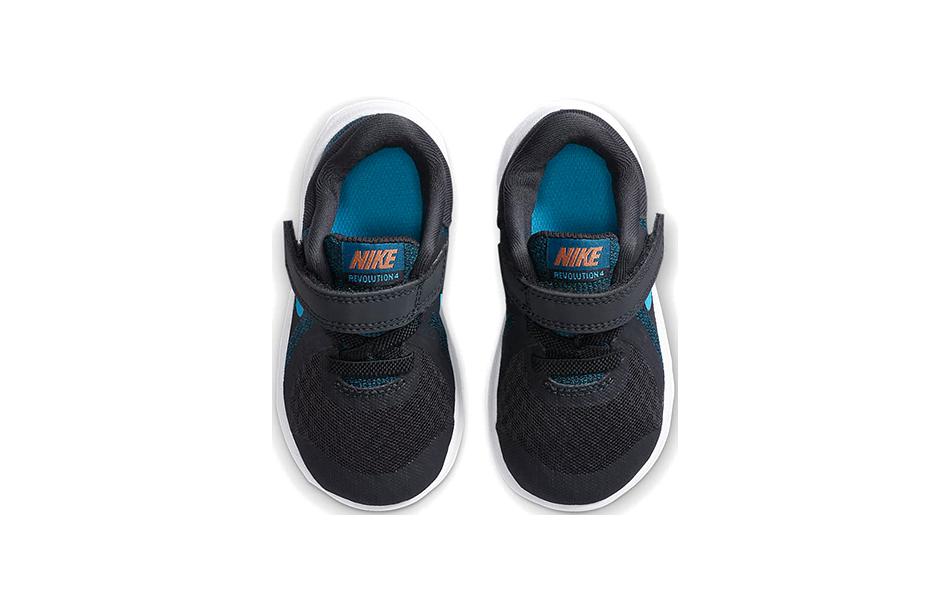 Nike REVOLUTION 4 Stof Lage Top Hardloopschoenen Zwart Blauw Wit Baby En Peuter 943304-016