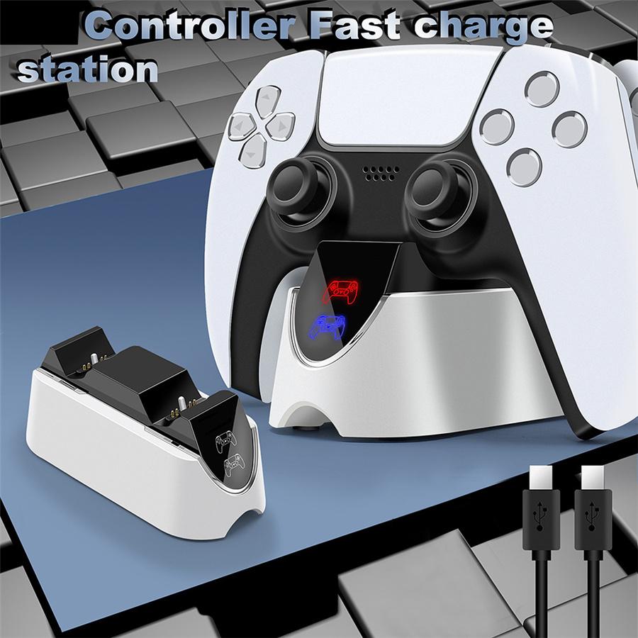 Manette de jeu poignée chargeur charge rapide double charge Pour PS5 Manette de jeu Station de charge