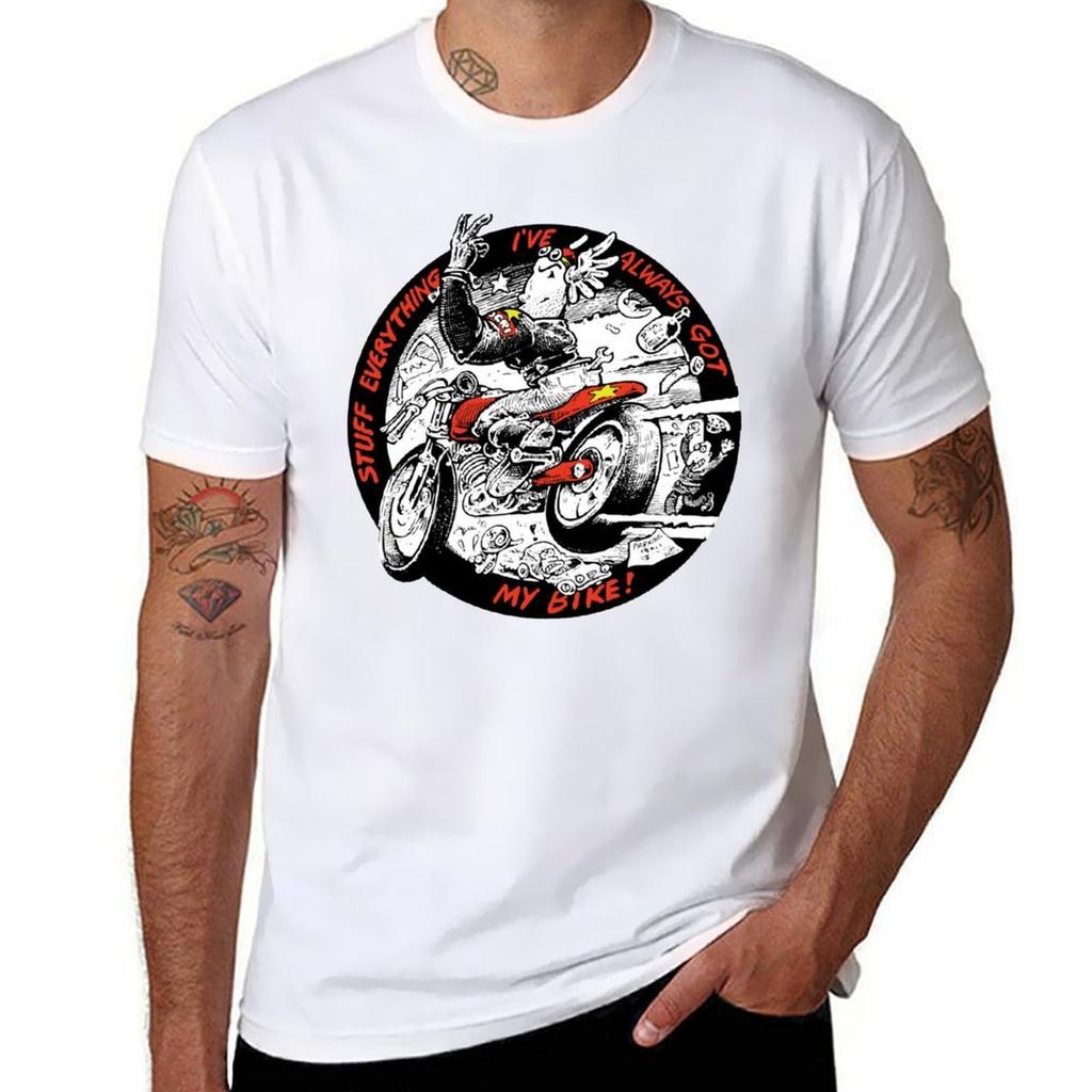 Ogri Stuff Everything Klasyczna Koszulka Biker z Komiksu bawełniane koszulki wysokiej jakości koszulki z grafiką dla mężczyzny Koszulka
