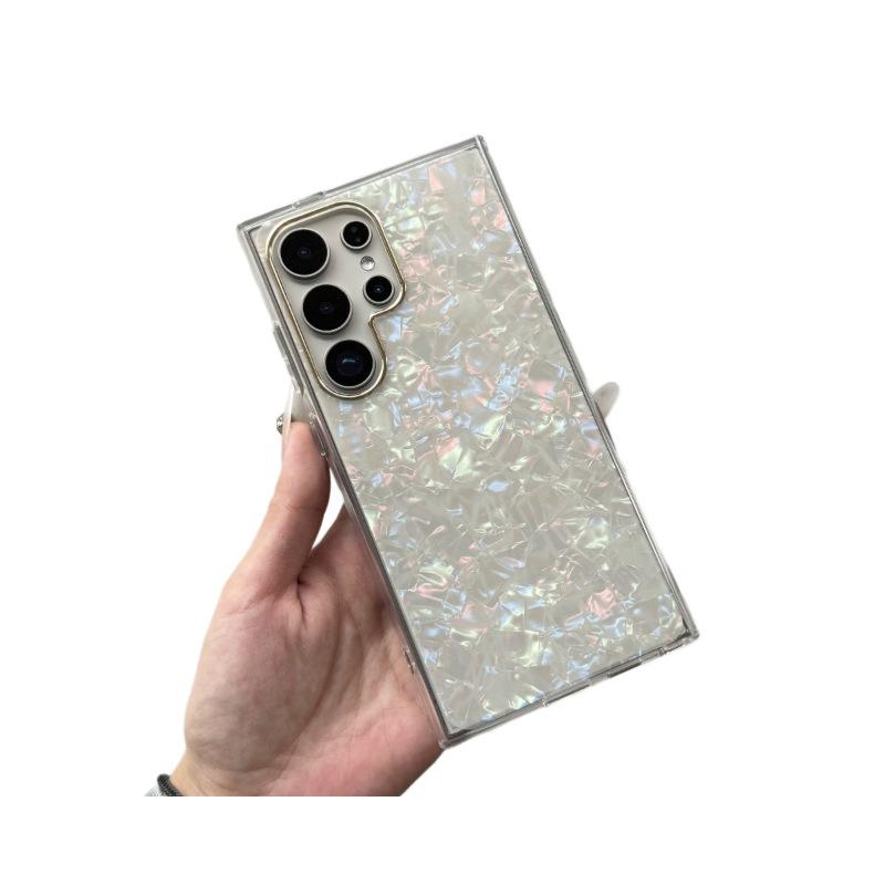 Applicable to Samsung s26ultra color shell pattern mobile phone case a56 electroplated frame s25edge all-inclusive mobile phone case