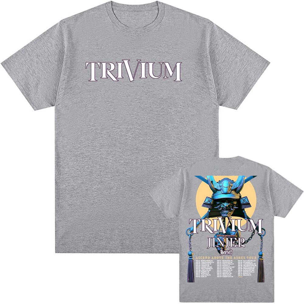 TRIVIUM Heavy Mental Band T-shirt Summer Cotton Hip Hop Streetwear Unisex Fashion Grunge Men Women Tshirts Loose Male T Shirt