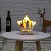 Glowing Wooden Star Ornament for Christmas Window Display