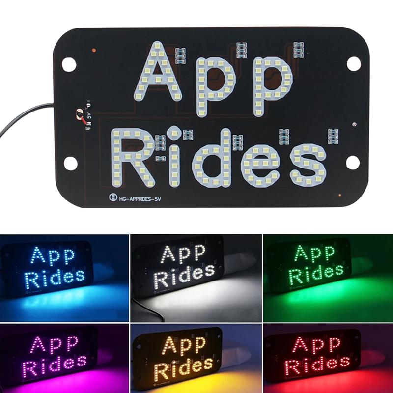 

Usb App Rides Car Sign Ride Share Lamp Car Windscreen Cab Индикаторная лампа Led Taxi Roof Light Light 5V Предупреждающий свет с выключателем