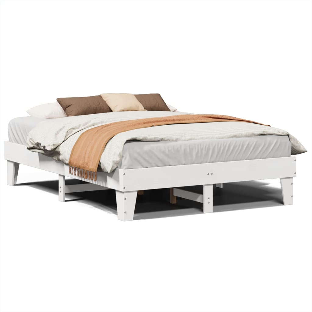Solid Wood Bed without Mattress White 150 x 200 cm Pine Wood