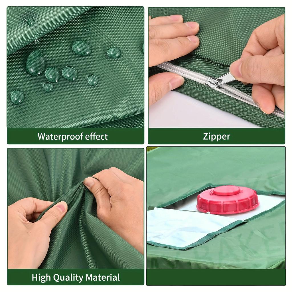 Heavy Duty IBC Water Tank Cover 275 Gallon Waterproof Anti-Oxidation IBC Tote Cover Water Tank Shield