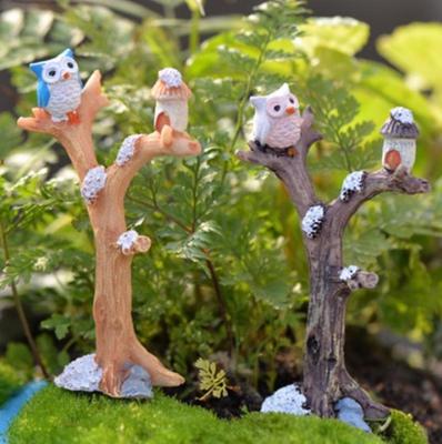 Terrarium Mini Landscape Ornaments Night Owl Simulation Tree Fairy Garden Accessory