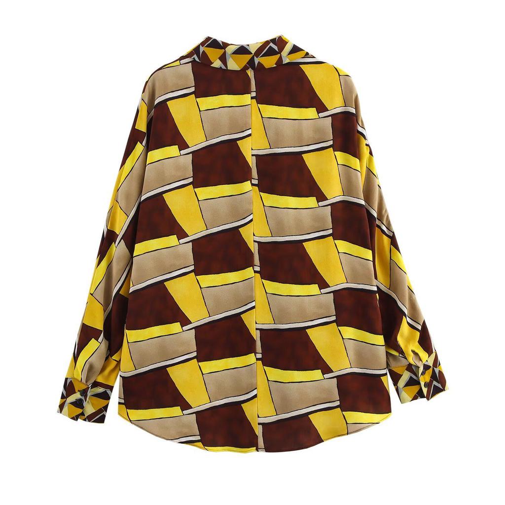 Spring 2025 Women's European & American Street Fashion Print Shirt + Pants Set