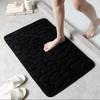 Embossed Cobblestone Rebound Fleece Bathroom Doormat - Water Absorbing Foot Pad