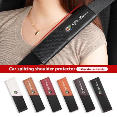 Car Seat Belt Cover Seatbelt Shoulder Strap Protector Pad For 159 Giulietta Giulia 147 Mito 156 159 166 GT Stelvio