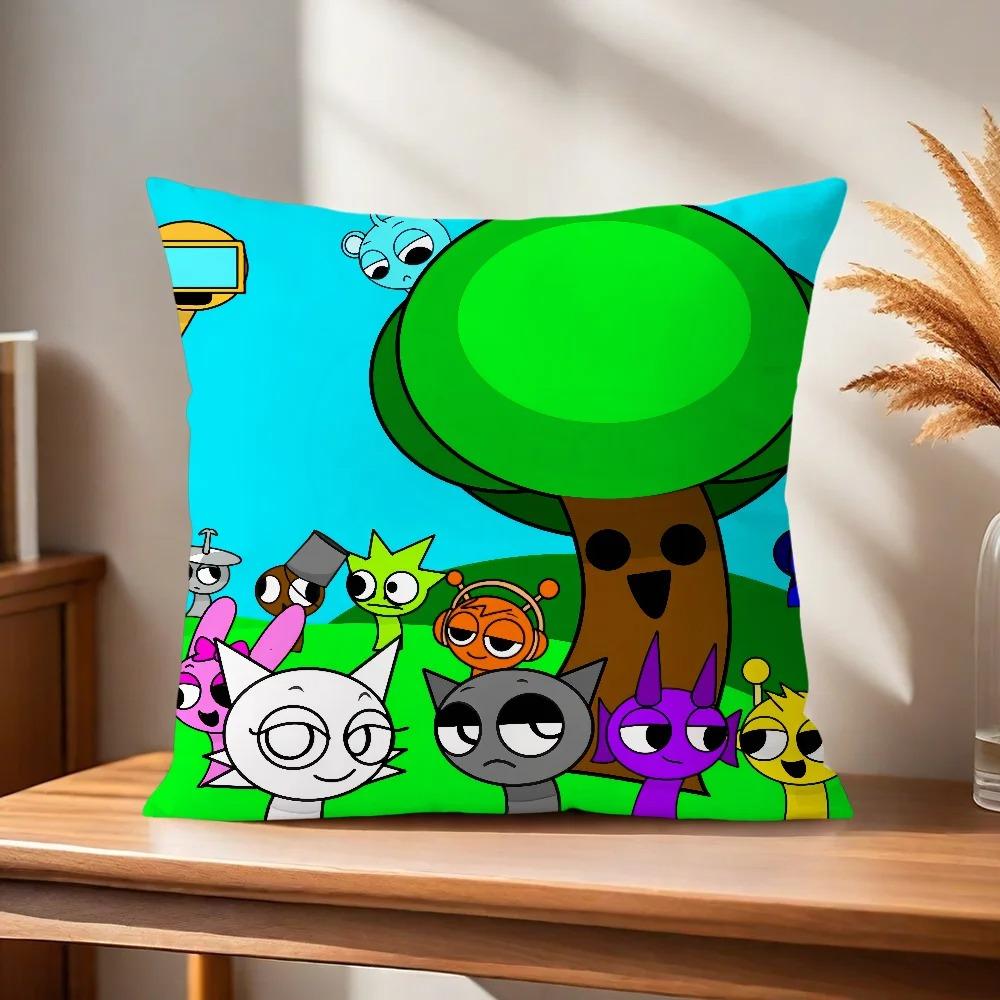 S-Sprunki Game Pillowcase, Sofa Chair Cushion Cover, Bedroom Room, Child Dormitory Home Decoration, Gift