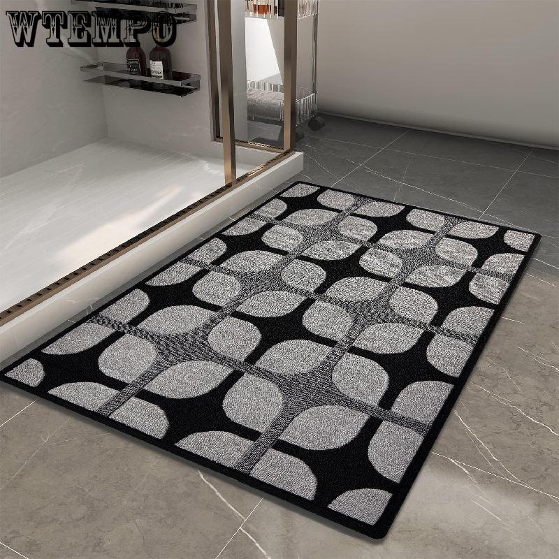 Household Floor Mat Simple and Absorbent Anti Slip Bathroom Floor Mat Toilet Floor Mat Carpet