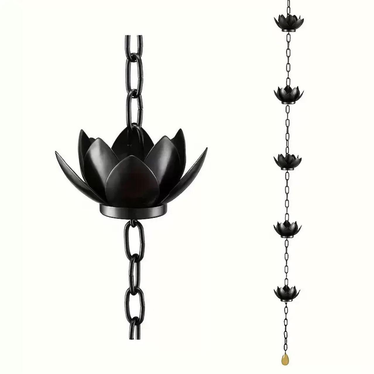 

Villa Courtyard Rain Chain Outdoor Temple Garden Eaves Water Diversion Chain Rain Bell Japanese Style чёрный