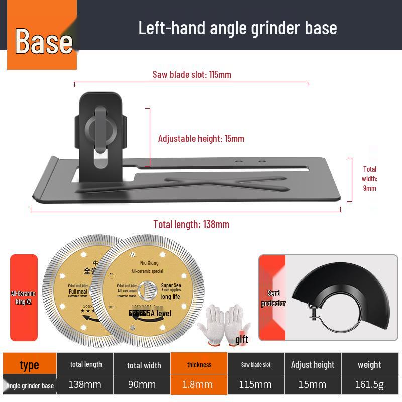 Waterproof Dustproof Angle Grinder Protective Cover and Grooving Base Set