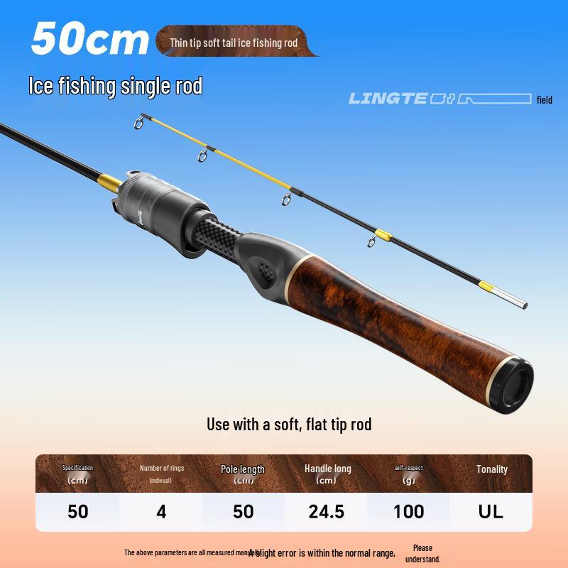 Portable High-Sensitivity Carbon Ice Fishing Rod Set with Solid Tip for Winter Fishing