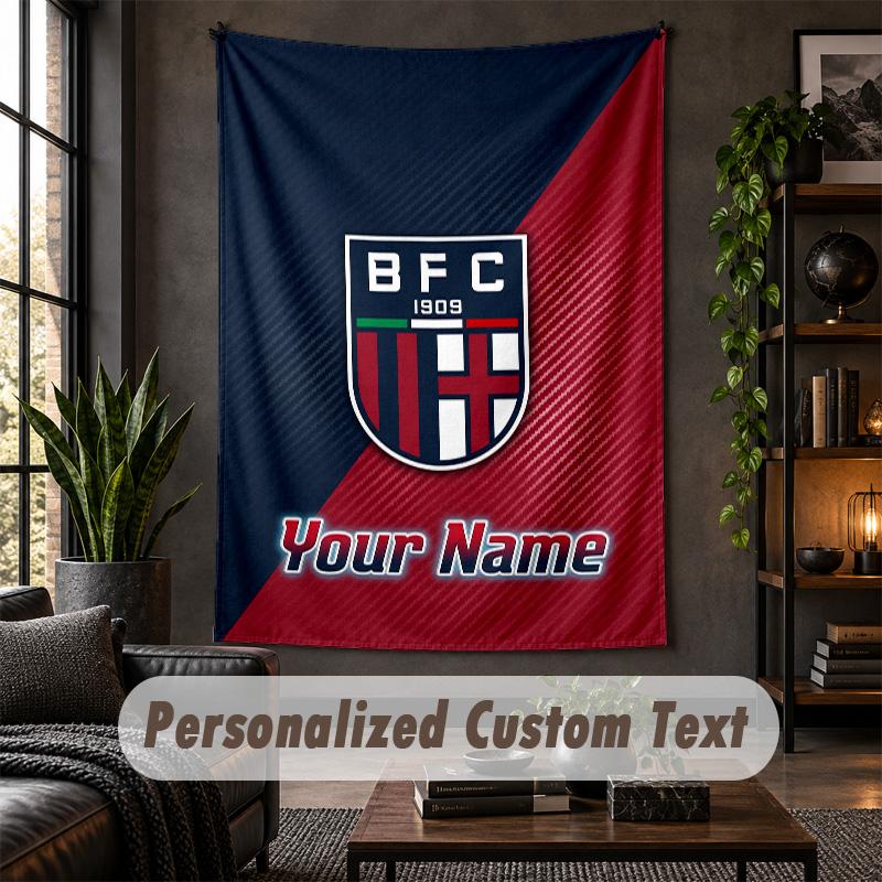 Wall Tapestry Bologna FC Print Custom Name Text Wall Hanging Home Decor