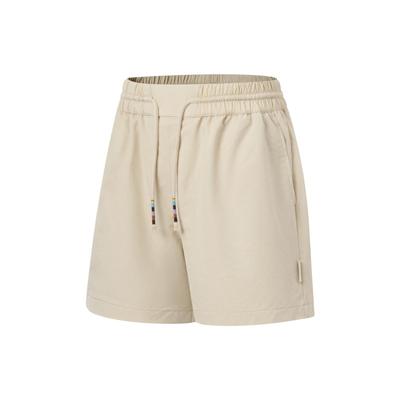 Li Ning Free Growth Loose Drawstring Casual Shorts Women Shorts Light-Beige AKST062-2