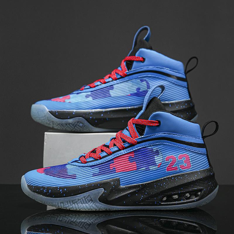 

Basketball shoes large size men s shoes tide brand air cushion shock absorption training actual competition shoes 46 shoes No. 45 46 синій