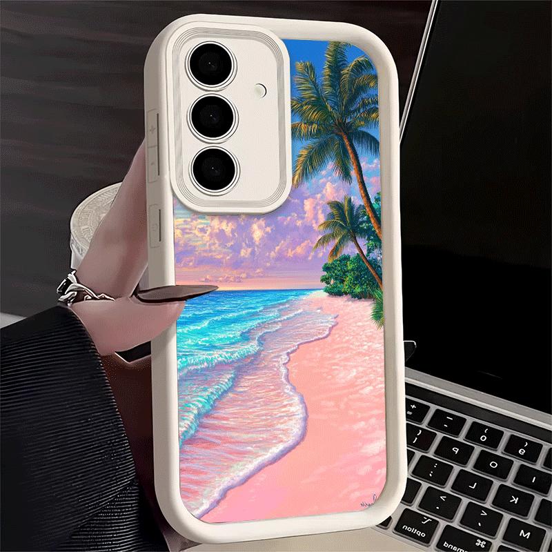 Phone Case for Samsung Galaxy A17 A16 A15 A14 A13 Summer Beach Sea Palm Tree Vacation A56 A36 A26 A55 A35 A25 A54 A34 A24 A53 A3
