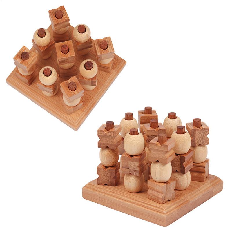 Tic-Tac-Toe Game Upgraded Tic-Tac-Toe Space Strategy Games 3D Coffee Table Living Room Decor Wooden Family Board Games Gifts