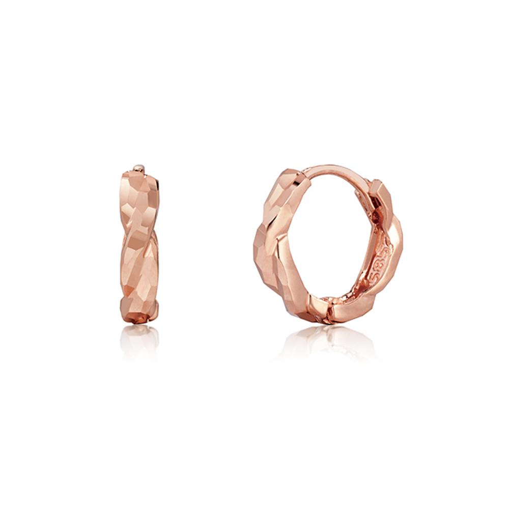 Roseedor Gem Twist One-Touch Earrings (Pg)_232100271