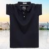 Men's Summer T-shirt Plus Size Loose and Comfortable Tee Men's Work Cotton Short-Sleeve Polo Shirt Zipper Flip Collar Breathable T-shirt