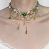 Imitation Pearl Rhinestone Butterfly Necklace Multi-layer Women's Choker  Girls