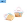 2/3Pcs Cute Dollhouse Miniatures Rattan Bamboo Flower Basket Models Doll House Accessories Decor Kids Pretend Play Toys Diy Gift