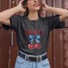 Cute America Cherry Bow T-Shirt Women Independence Day Patriotic Casual Top