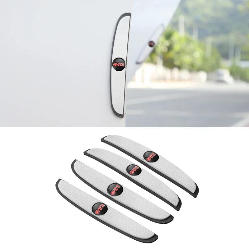 New 4Pcs Car Door Rearview Mirror Anti-Collision Strip Stickers Accessories For GTI Volkswagen R-Line Golf Passat R GTD CC