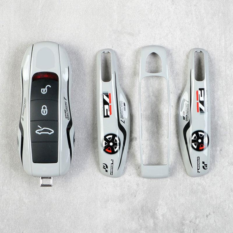 Car Remote Key Cover Racing Style For Porsche Cayenne Panamera Cayman Macan Boxster 971 9Ya 718 911 Racing Keyless Hard Case