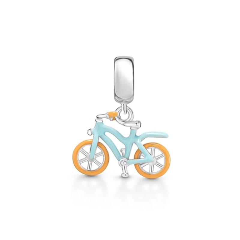 S925 Sterling Silver Pink Black Motorcycle Car Bike Dangle Charm Bead Fit Original  Bracelet Pendant DIY For Women Jewelry