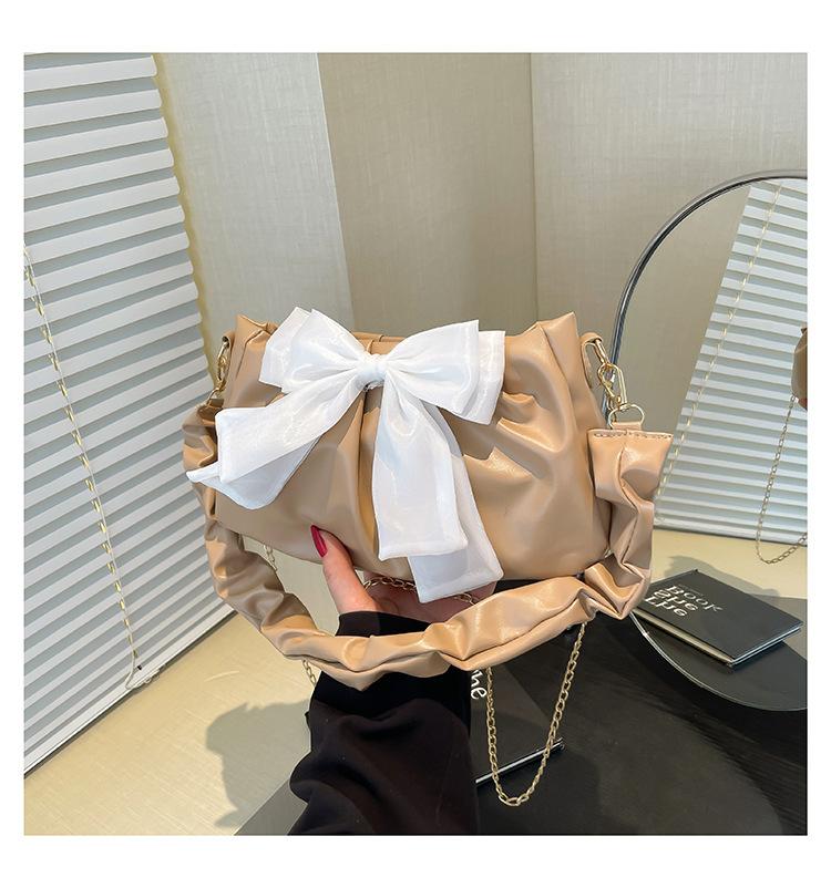 2025 Spring and Summer New Large-capacity Bow Sweet Girl Cute Portable Shoulder Underarm Bag Small Square Bag