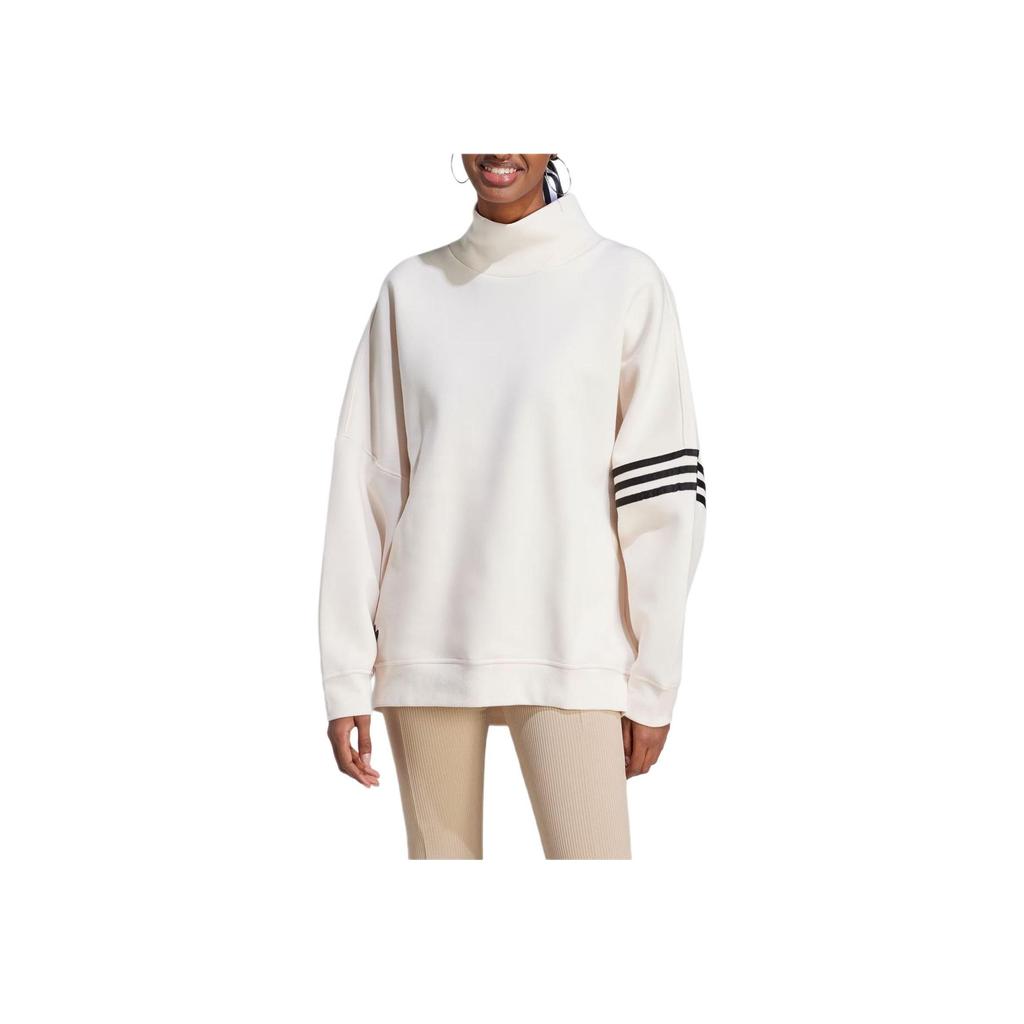 Adidas Originals Women Adicolor Oversized High Neck Sweatshirt Wonder White II8066