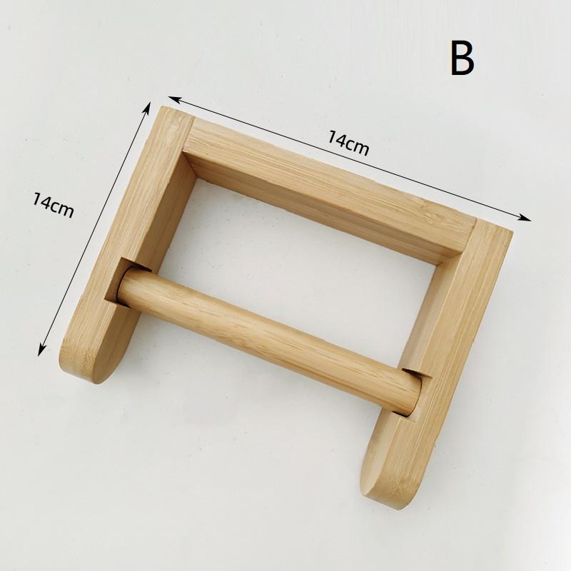 Toilet Paper Holder Bamboo Mounted Waterproof Wall-Mounted No Drill Shelf Toilet Storage Bathroom Organizer Bathroom
