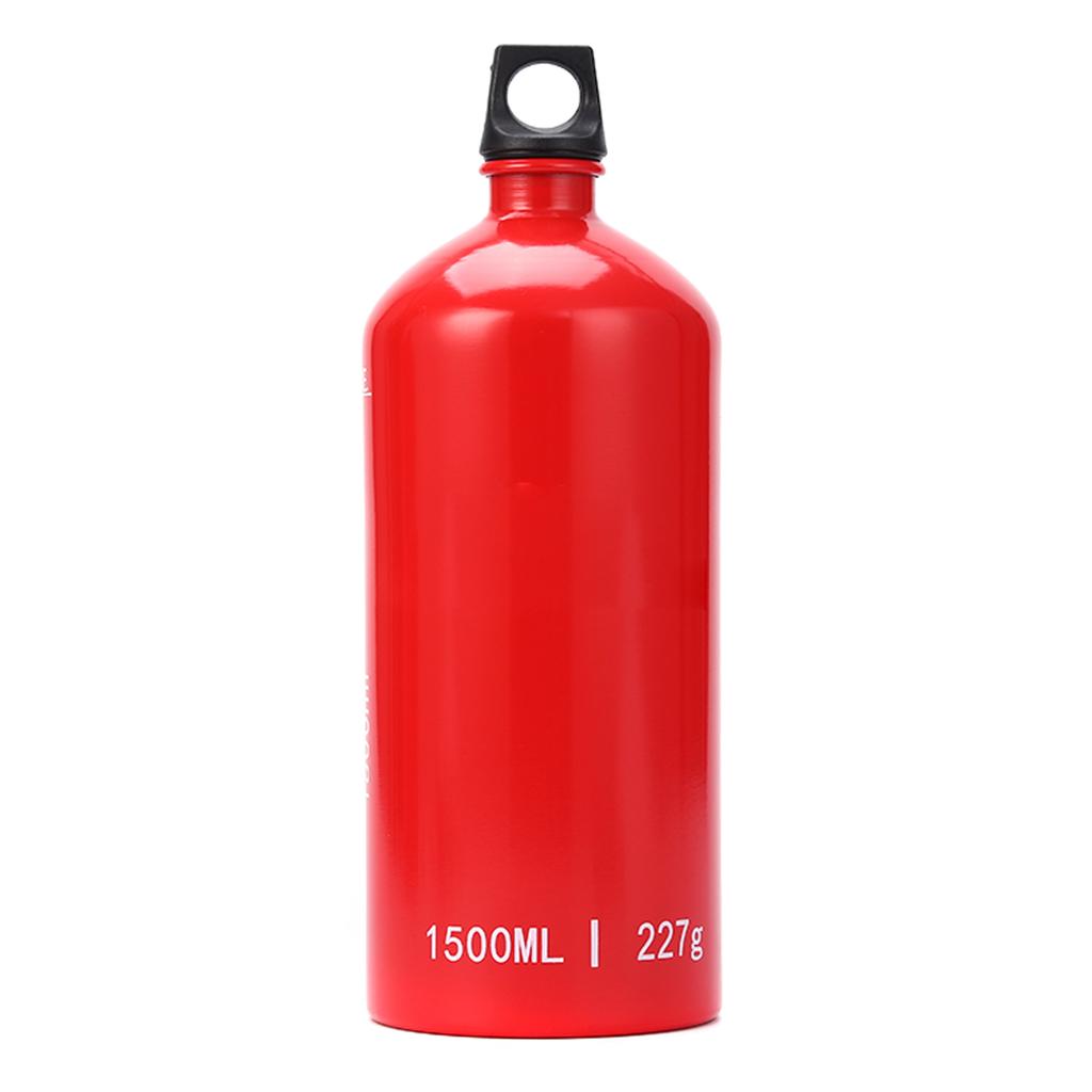 Botella de Combustible de Aluminio de 1.5L, Contenedor de Aceite Contenedor para Alcohol, Gas Líquido, Aceite y Otros para Camping, Senderismo, Mochilero