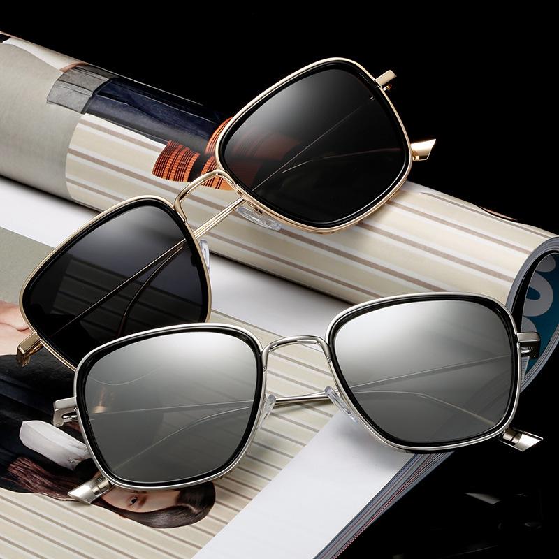 Retro Square Steampunk Metal Sunglasses for Men