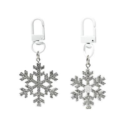 Rhinestones Keychain Pendant Sparkling Snowflake Key Chain for Jewelry Lovers