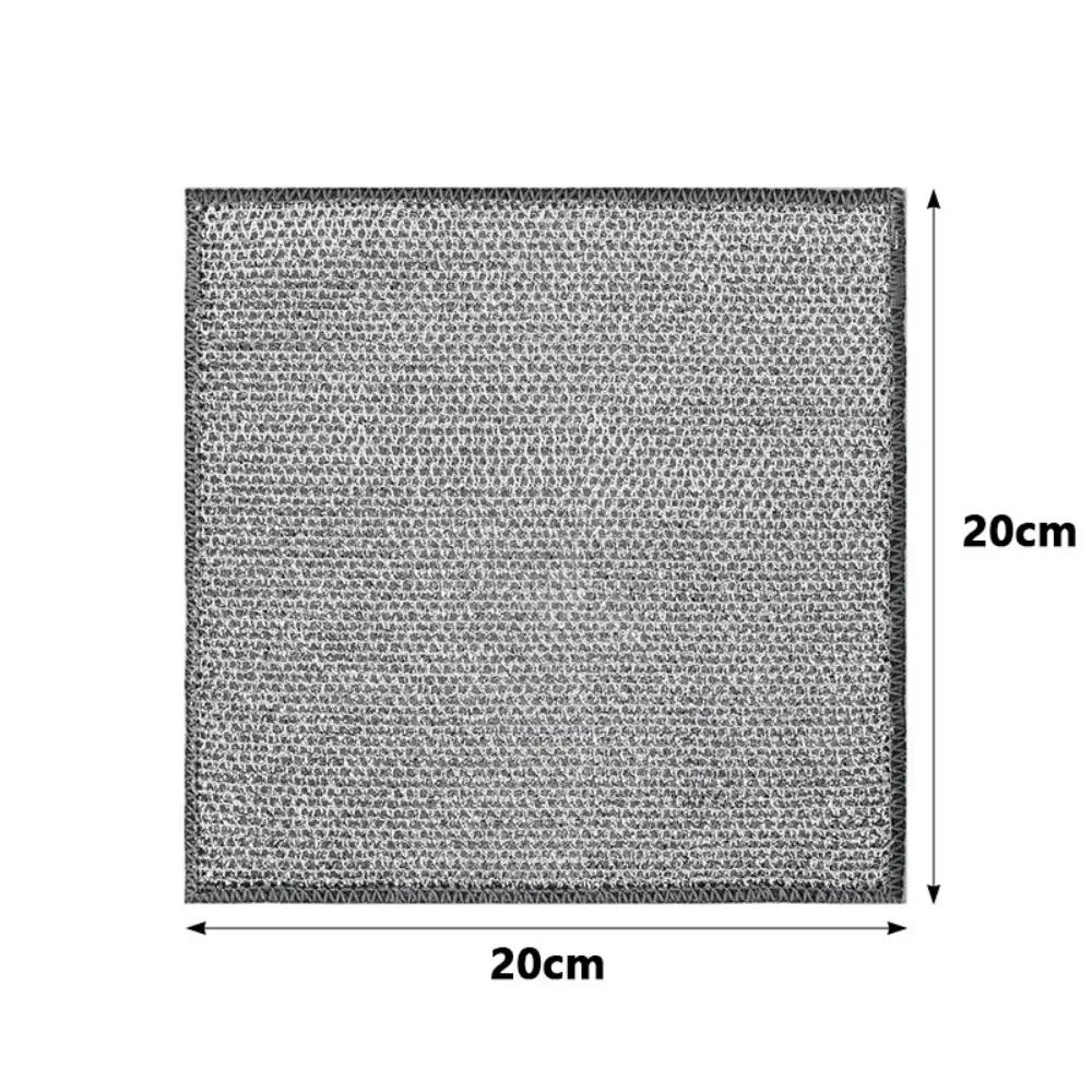 10 pièces Produits de Nettoyage Lingettes à Vaisselle en Fil d'Acier Double Face Anti-adhésif Chiffon de Nettoyage en Fil d'Acier Non Rayant Couche Unique Boule à Vaisselle