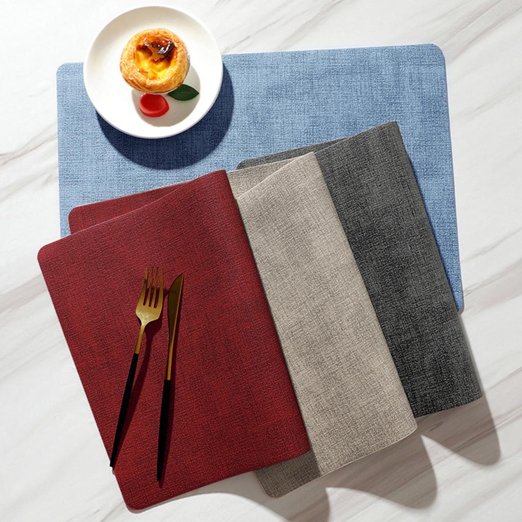 Cloth Placemat Faux Leather Table Mat Waterproof Oil-proof Non-slip Dinning Pad for Home Hotel