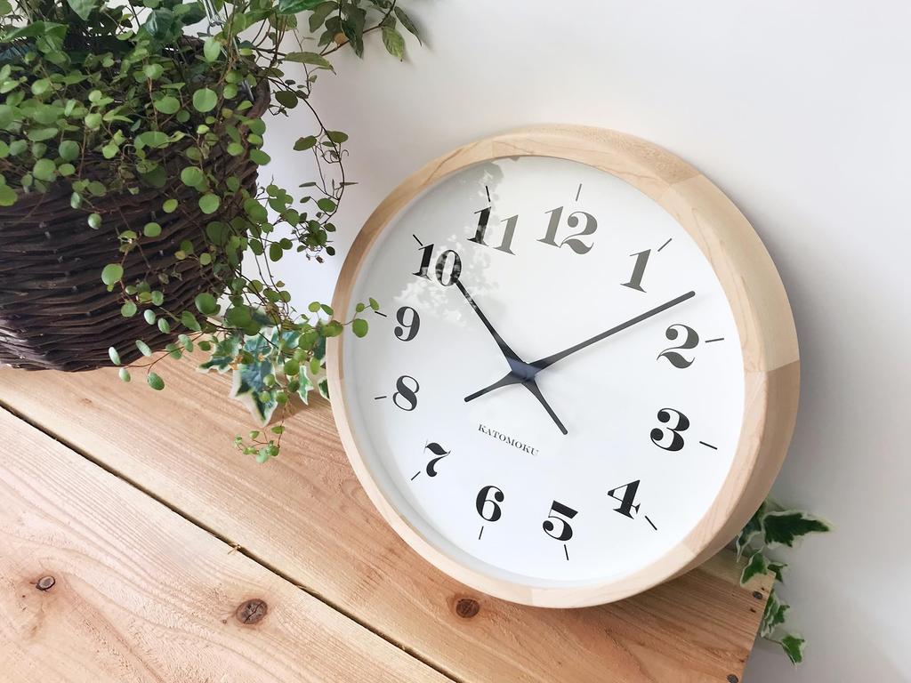KATOMOKU Muku Round Wall Clock 12 Maple Wall Clock with Continuous Second Hand Movement H. km-98HM 306mm (quartz Clock)