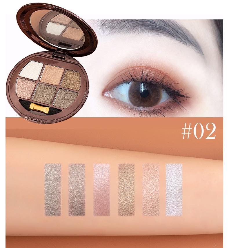 Silky Six-Color Earth Tone Eyeshadow Palette: Matte & Pearlescent Shades for Beginners