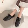 Móda 2024 Nové Dámské Boty Pravá Kůže Blokové Baleríny Mokasíny Kulatá Špička Šněrovací Obuv Dámské Boty pro Ženy Retro Oxfordky