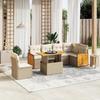 VidaXL Garden Lounge Set with Cushions 7 Pcs, Patio Sofas, Patio Furniture Set, Outdoor Furniture, Beige 3273984