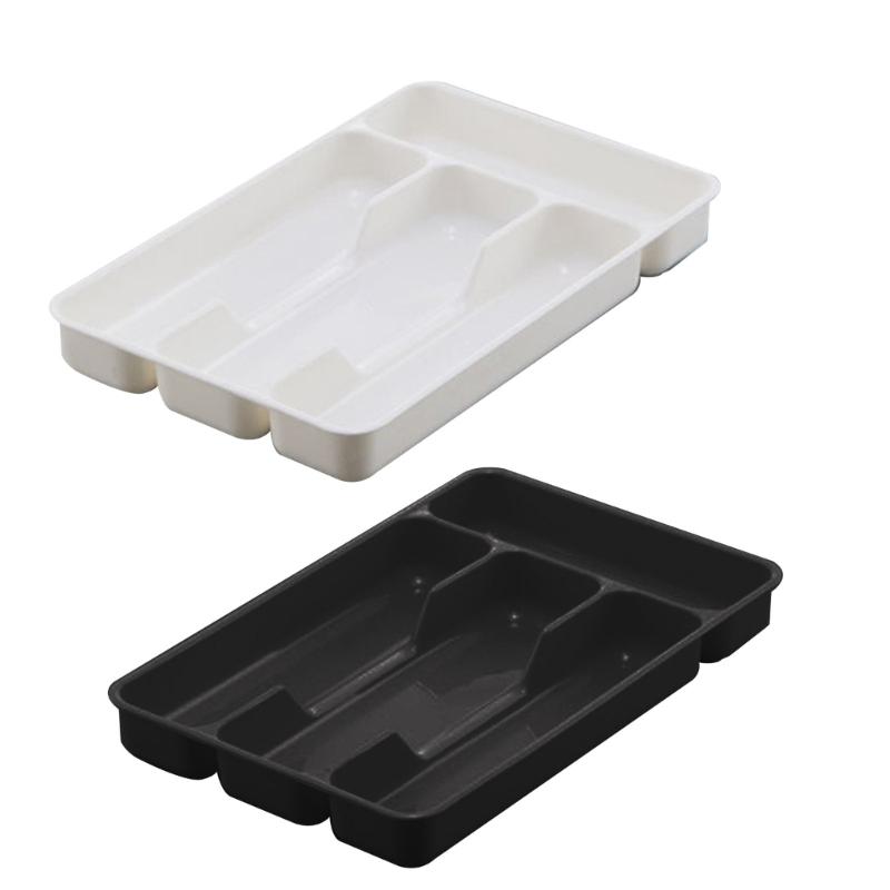 2pcs Tableware Organizer Cutlery Storage Tray Kitchen Drawer Separation Finishing Rack Storage Box Spoon Fork Silverware
