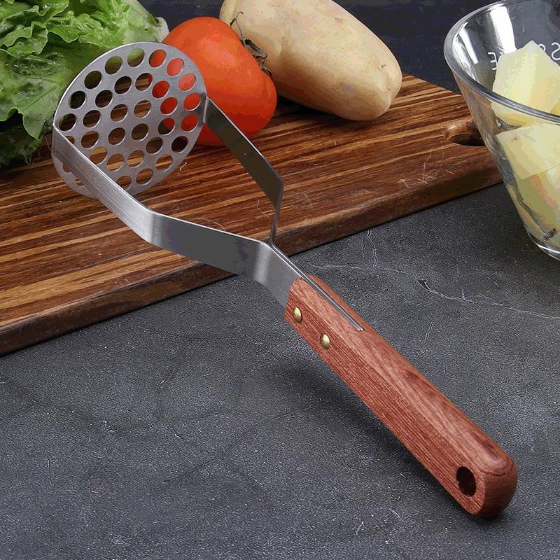 304 Stainless Steel Potato Puree Press Manual Mashing Device Garlic Sweet Potato and Fruit Potato Press Kitchen Small Tool
